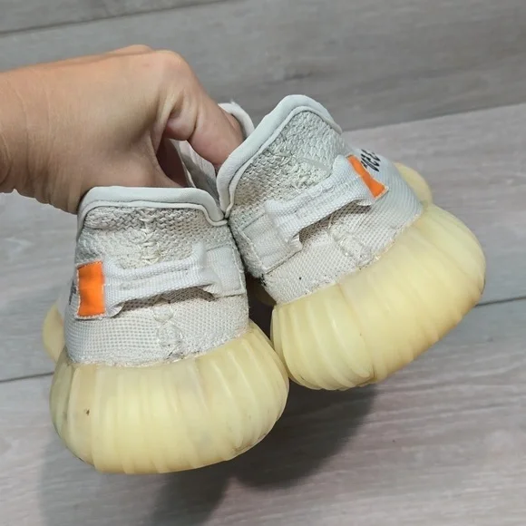 Off White x Yeezy Adidas Custom Boost 350 v2 Athletic Sneakers shoes sz 7